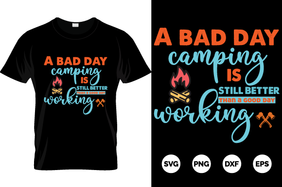 Camping Tshirt Design EPS, SVG, PNG, DXF