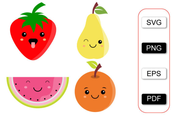 Cute Fruits Characters for Kids