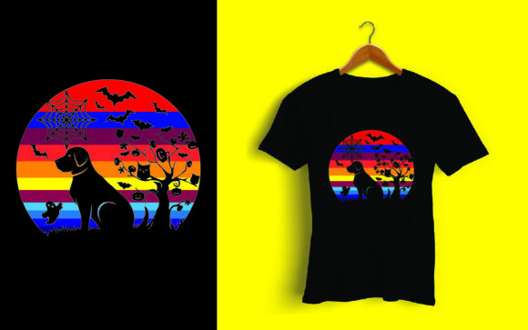 Dog Halloween T-Shirt Design