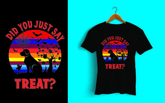 Dog Halloween T-Shirt Design Trampleted