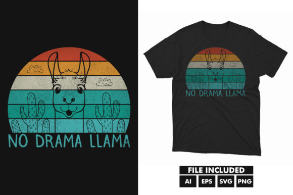Llama Alpaca T-Shirt Vector SVG File