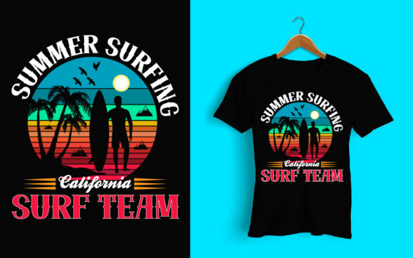 Summer Surfing Beach T Shirt Design
